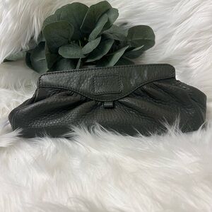 Cole Haan Dark Green Leather Clutch